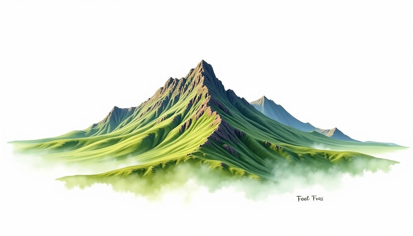 Foel Fras — 942m — United Kingdom — watercolor illustration