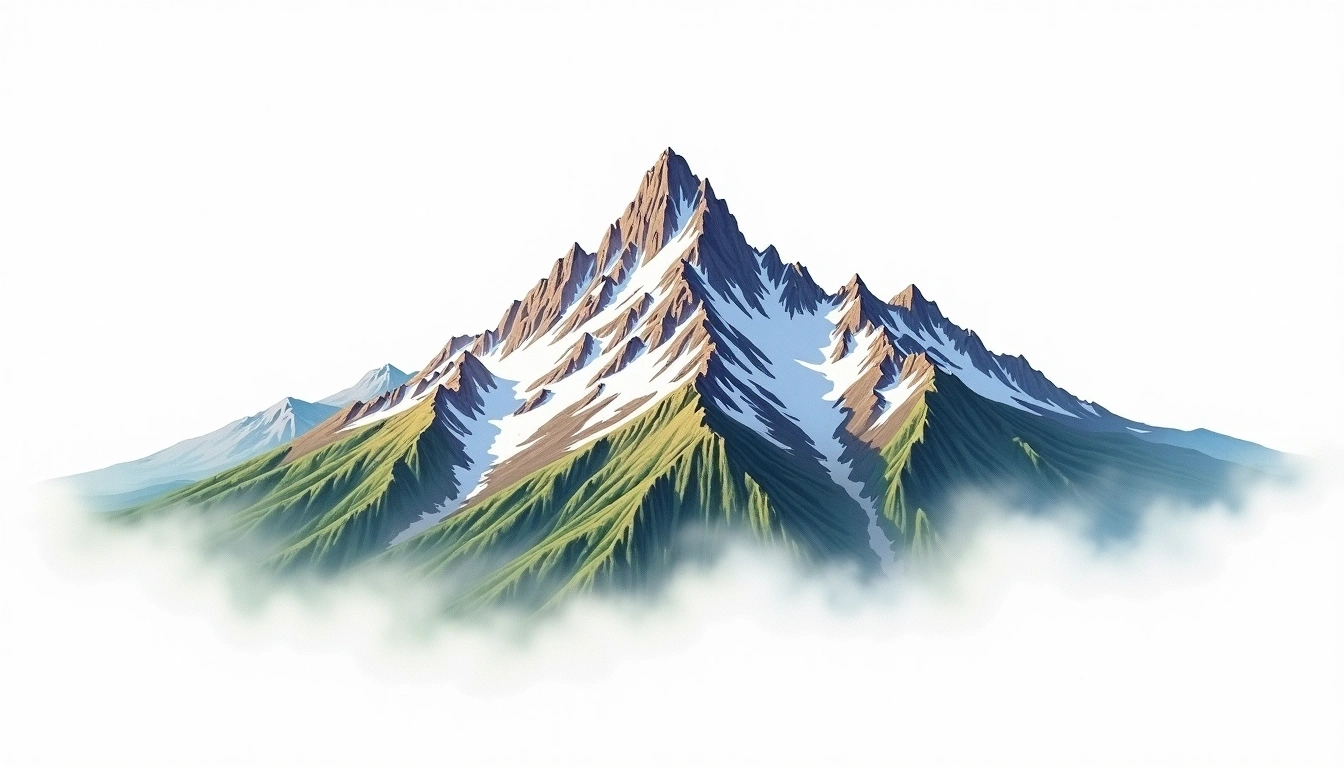Fortress Mountain — 2,707m — Canada — watercolor illustration