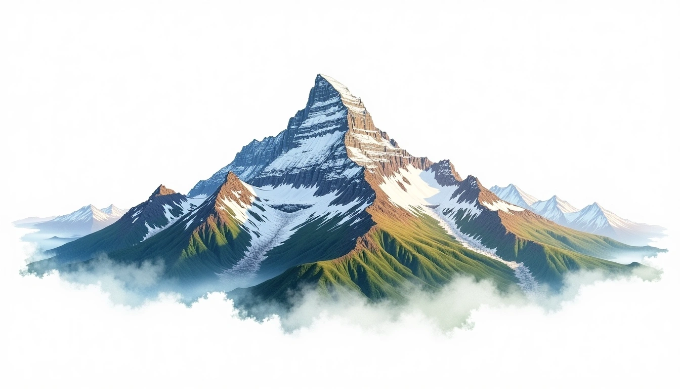 Galdhopiggen — 2,469m — Norway — watercolor illustration