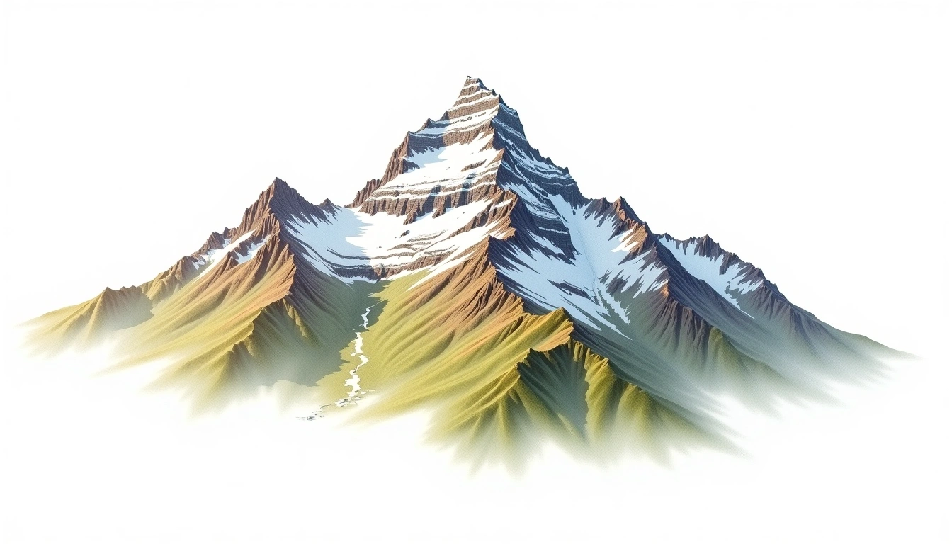 Galenstock — 3,586m — Switzerland — watercolor illustration