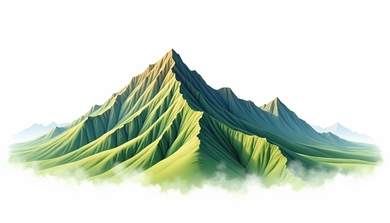 Gamaksan — 675m — South Korea — watercolor illustration