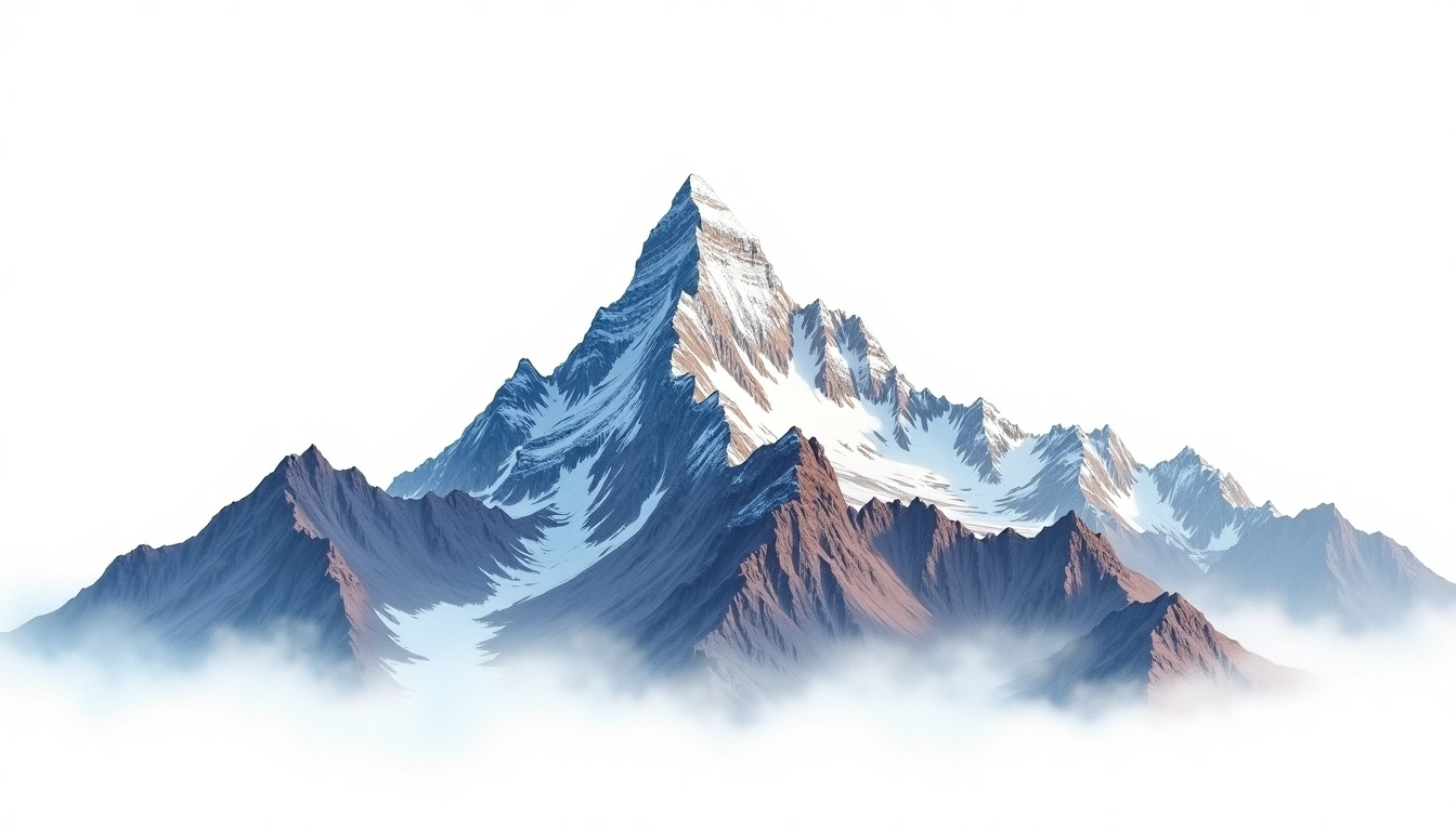 Gangapurna — 7,455m — Nepal — watercolor illustration