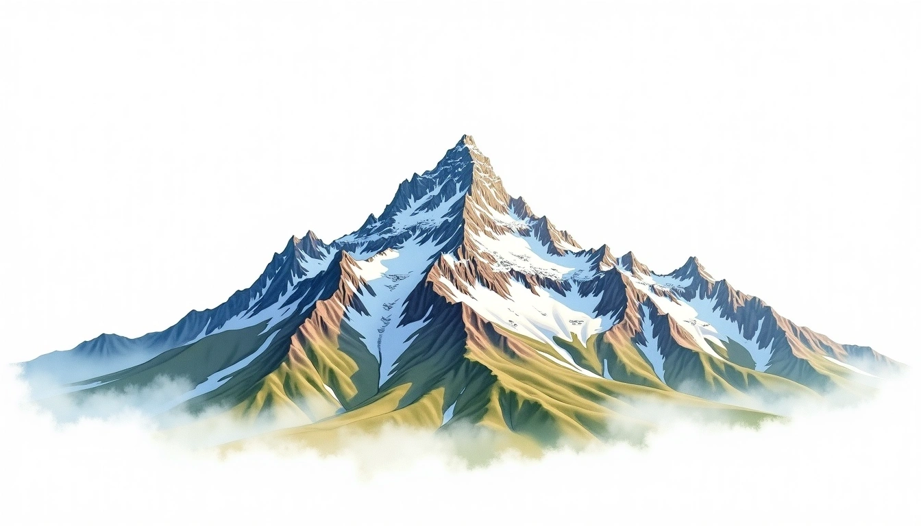 Gannett Peak — 4,209m — United States — watercolor illustration