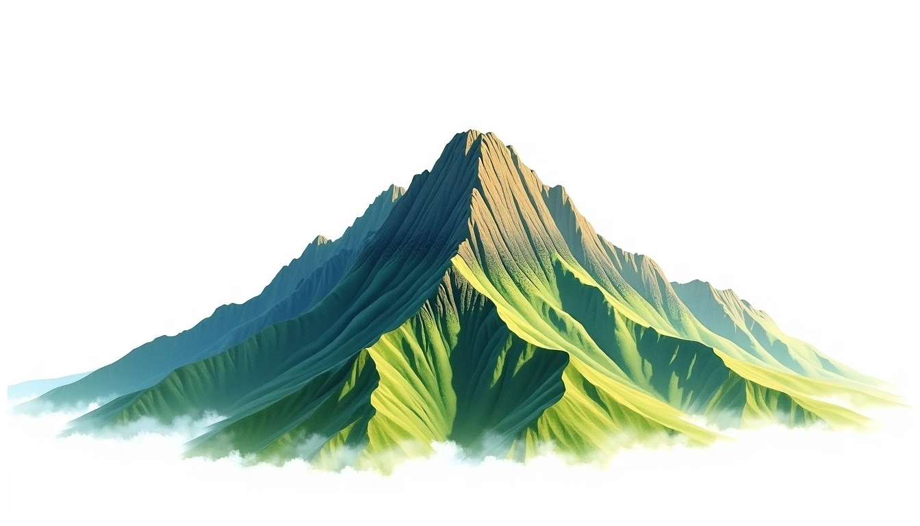 Garisan — 1,051m — South Korea — watercolor illustration