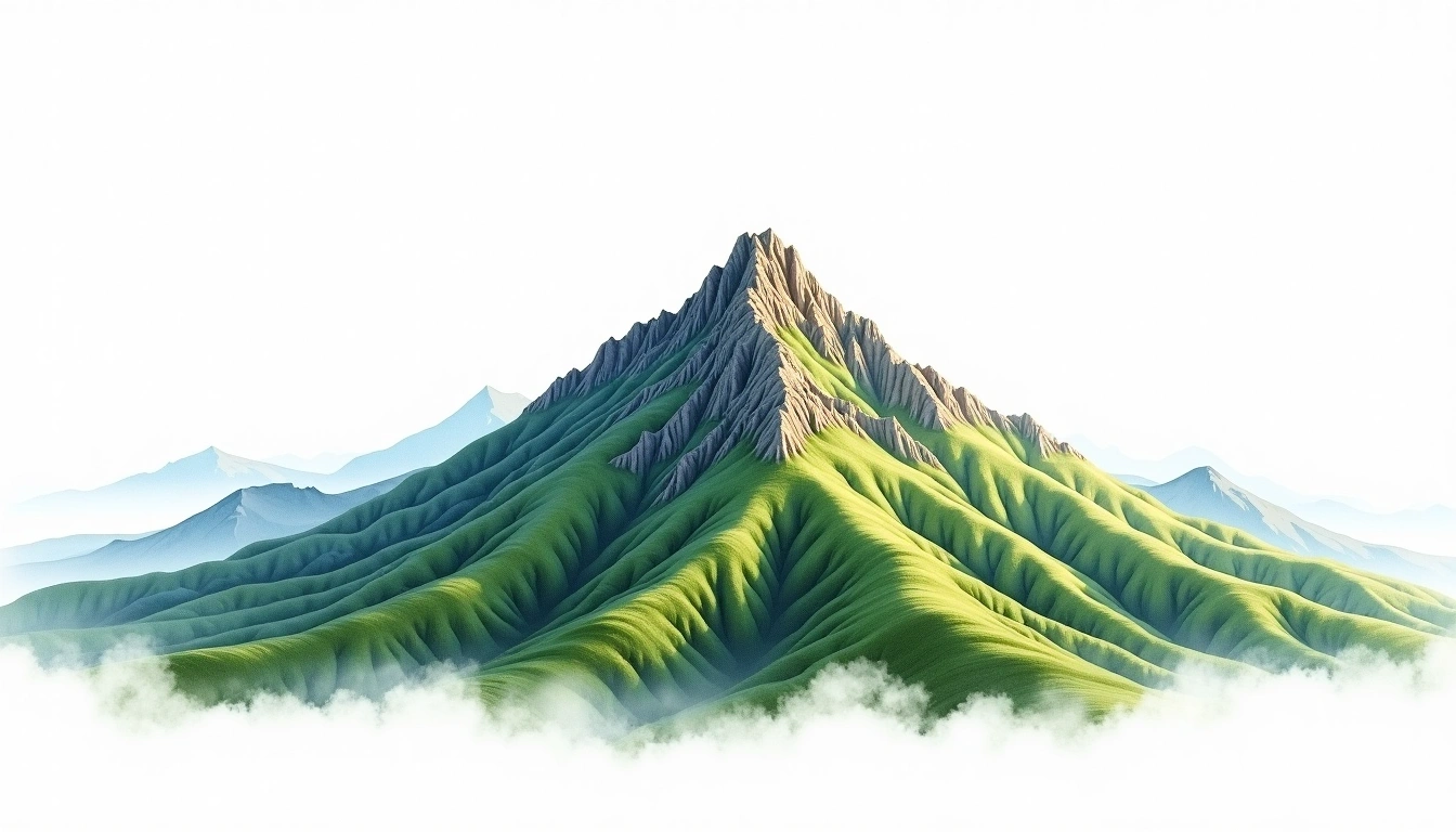 Gariwangsan — 1,561m — South Korea — watercolor illustration