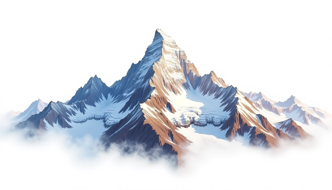 Gasherbrum III — 7,952m — Pakistan — watercolor illustration