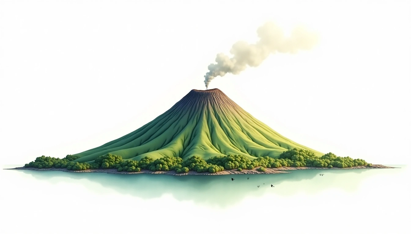 Gassan — 1,984m — Japan — watercolor illustration