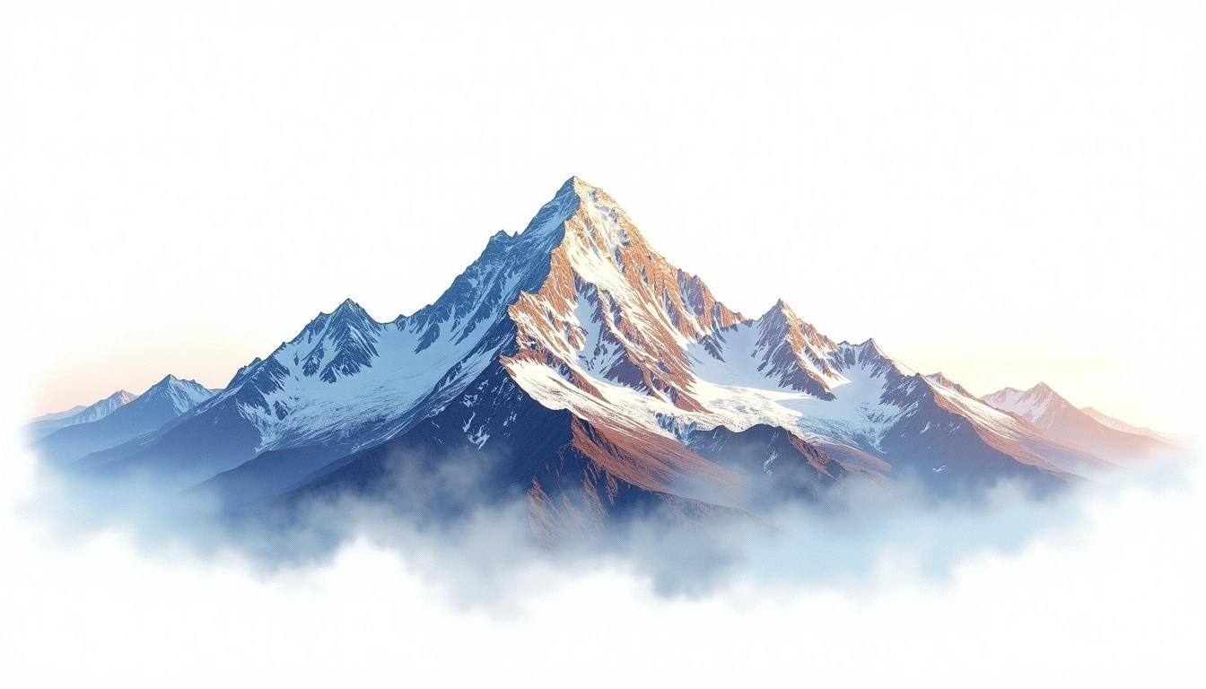 Gauri Shankar — 7,134m — Nepal — watercolor illustration