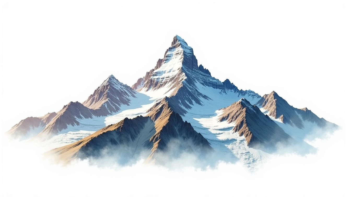 Gestola — 4,860m — Georgia — watercolor illustration