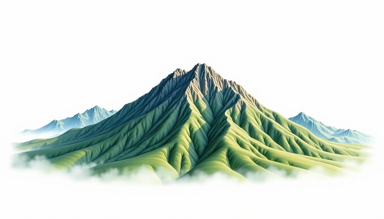 Geumsosan — 1,016m — South Korea — watercolor illustration