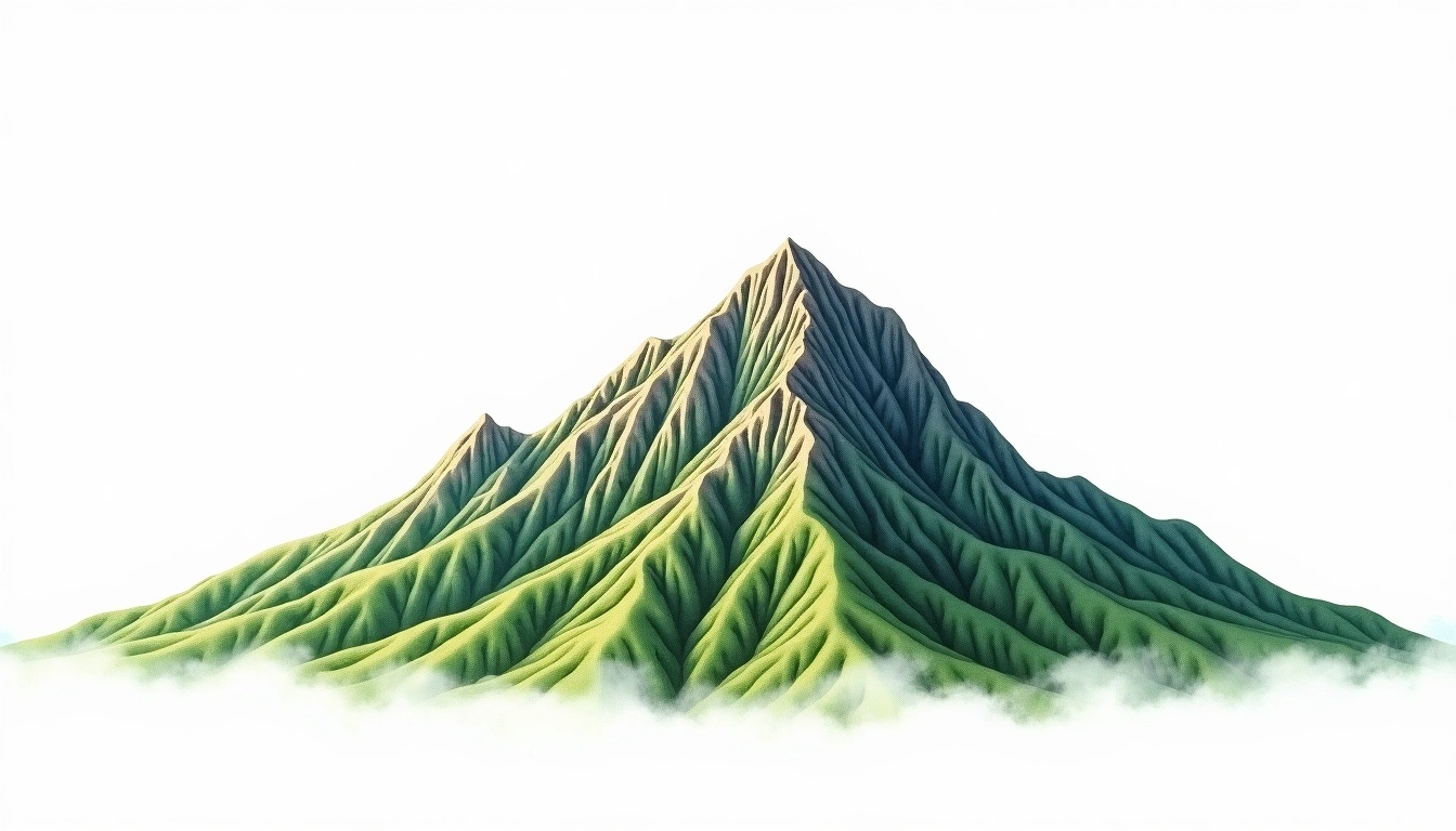 Geumwonsan — 1,153m — South Korea — watercolor illustration