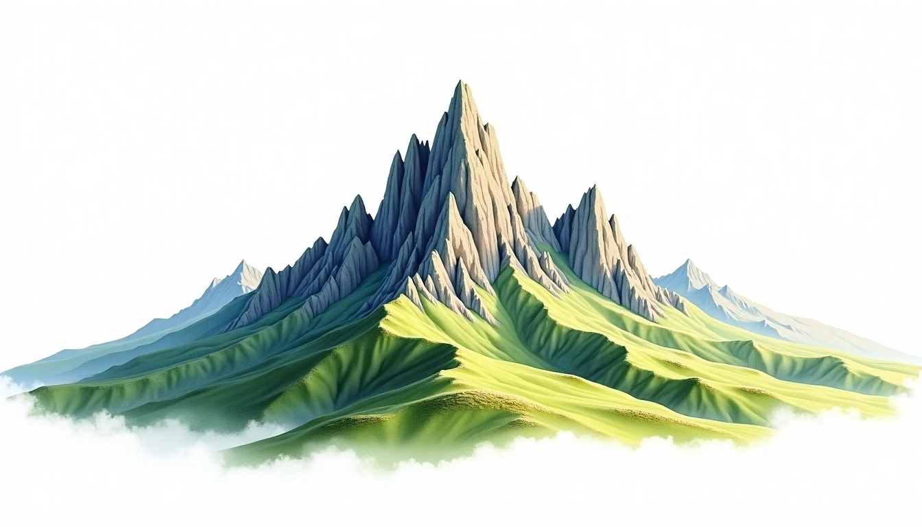 Giant's Castle — 3,314m — South Africa — watercolor illustration
