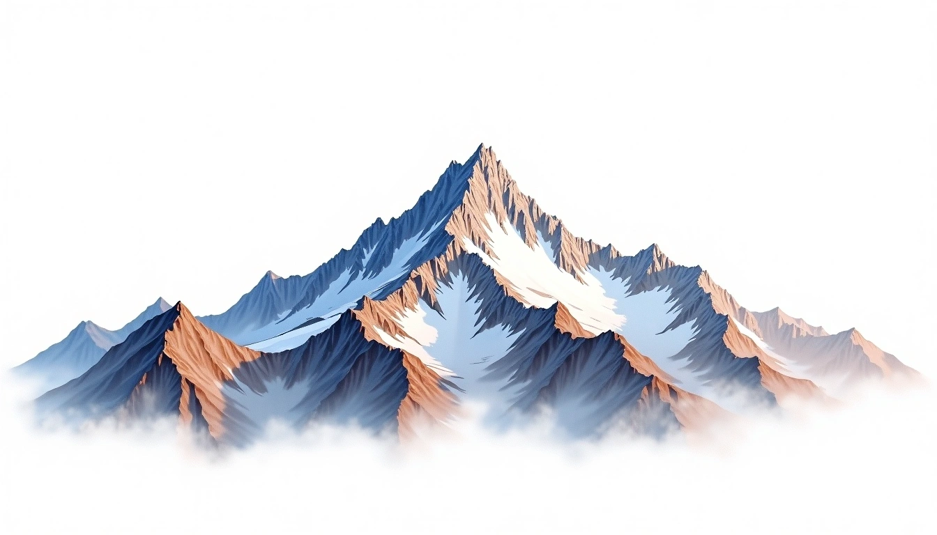 Giovinetto Mountain — 4,229m — Antarctica — watercolor illustration