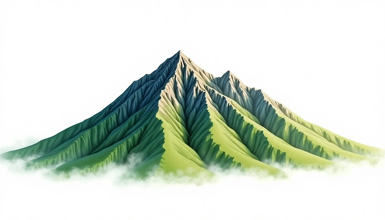 Gitdaebong — 1,424m — South Korea — watercolor illustration