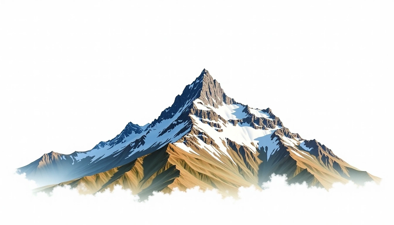 Gladstone Peak — 4,244m — United States — watercolor illustration