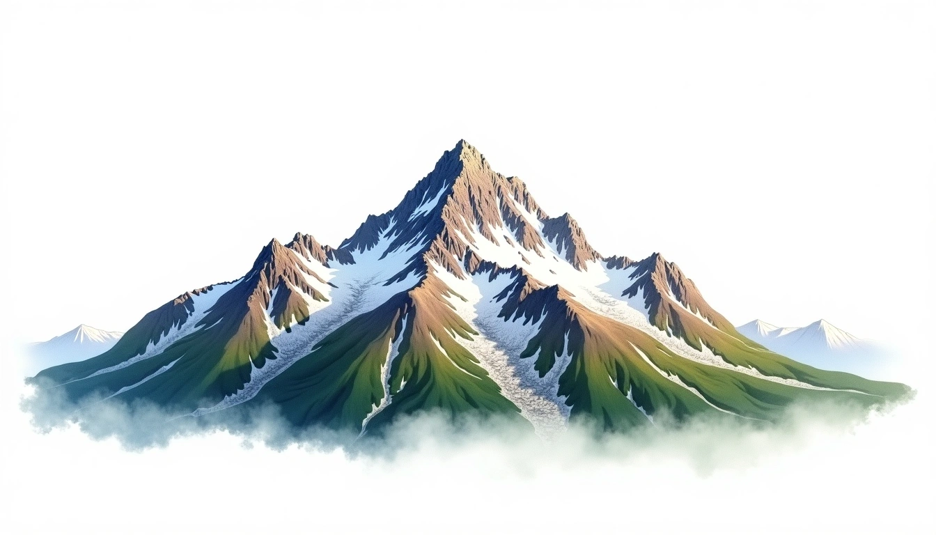 Glittertind — 2,452m — Norway — watercolor illustration