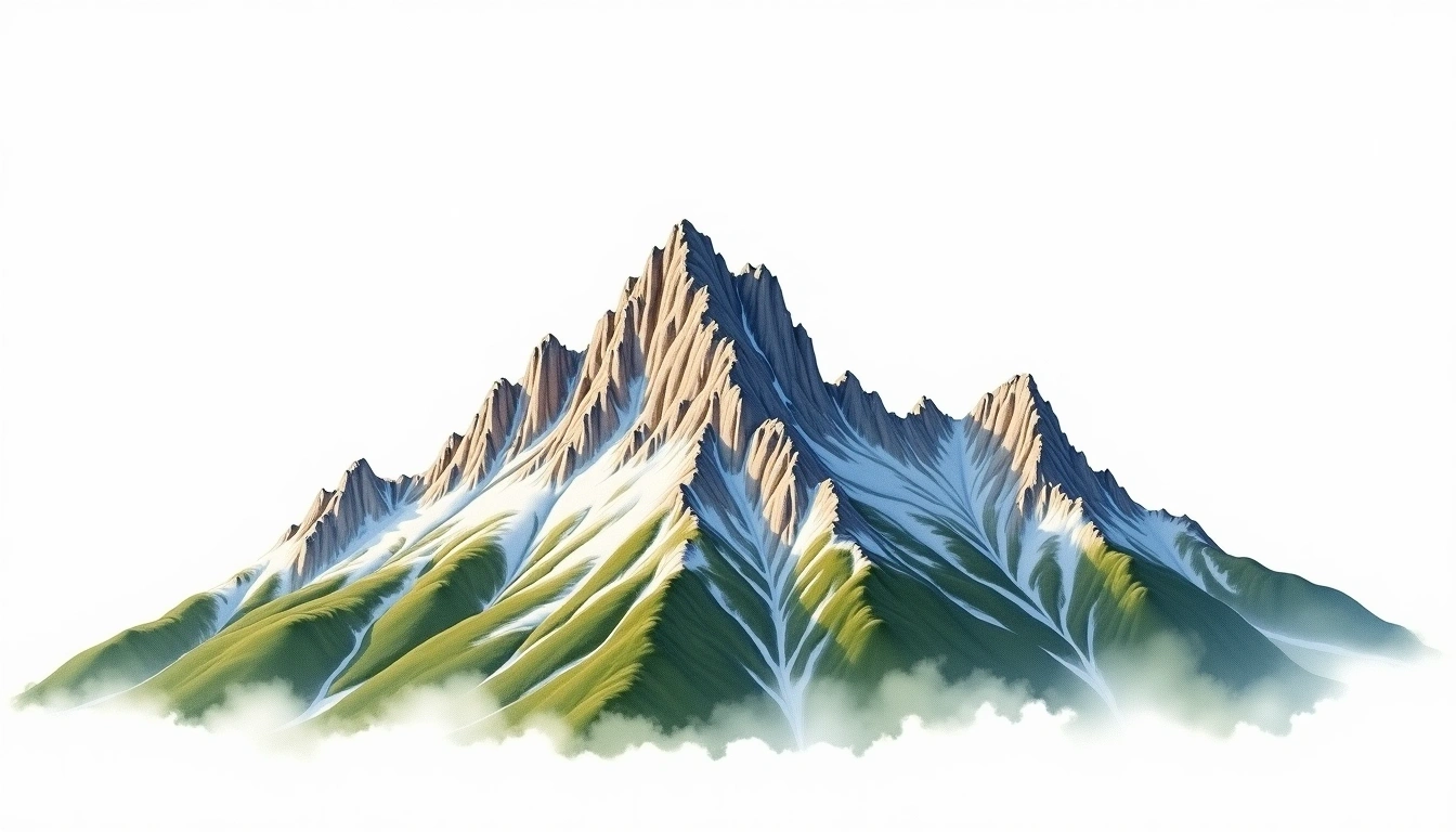 Golem Korab — 2,764m — North Macedonia — watercolor illustration