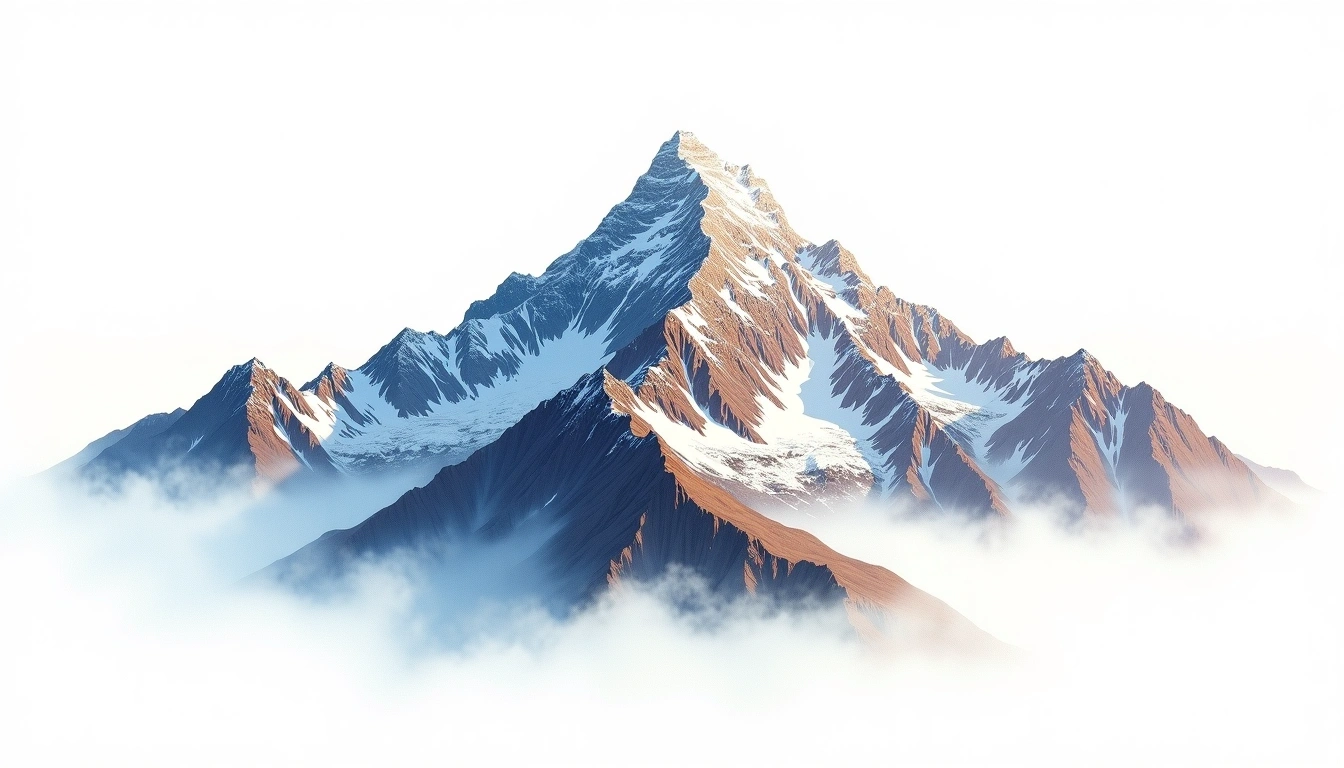 Gongga Shan South Peak — 6,886m — China — watercolor illustration