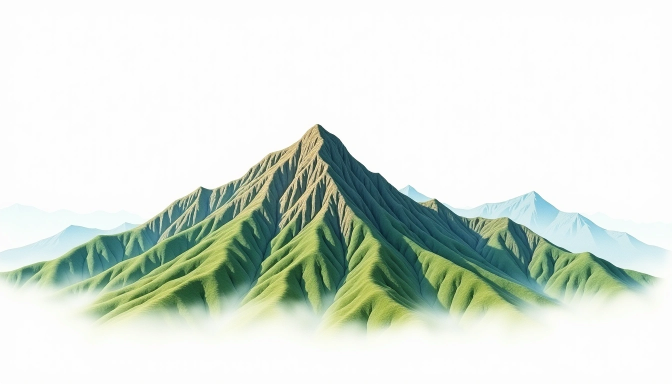 Gongjjaksan — 887m — South Korea — watercolor illustration