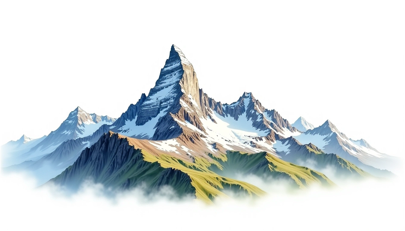 Grand Combin — 4,314m — Switzerland — watercolor illustration