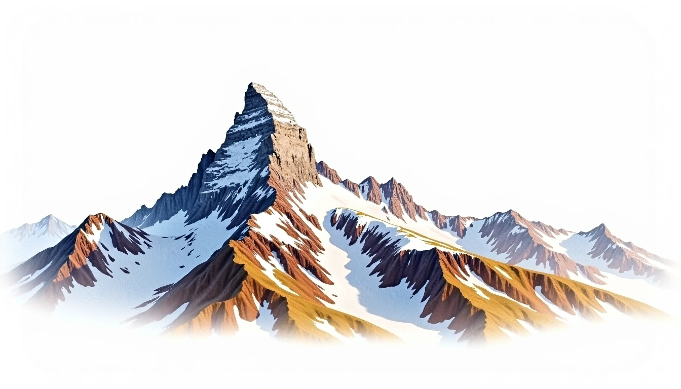 Gross Fiescherhorn — 4,049m — Switzerland — watercolor illustration