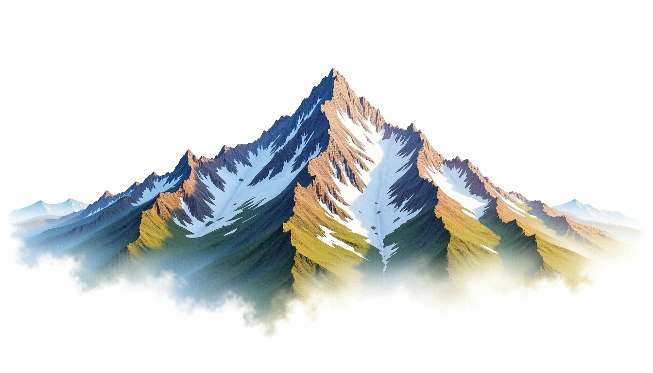 Grossvenediger — 3,657m — Austria — watercolor illustration