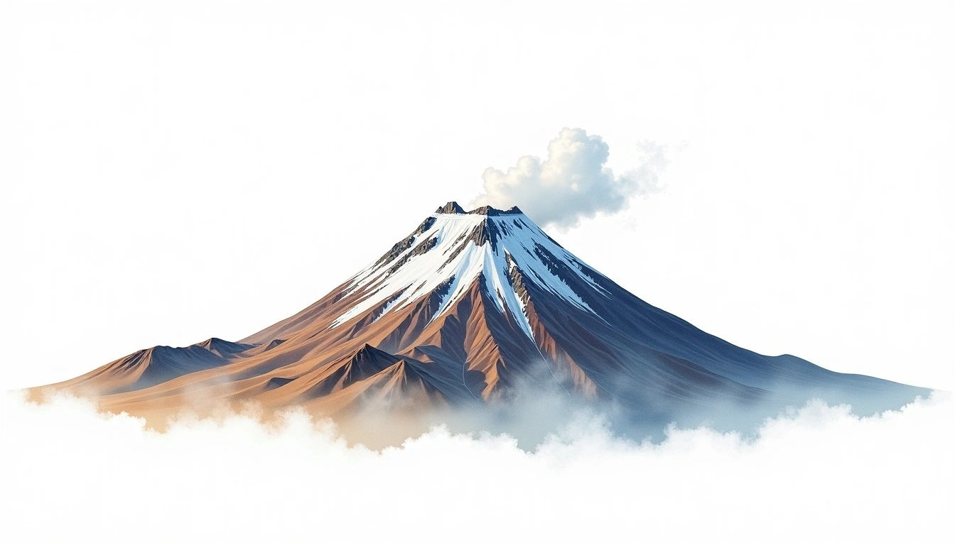 Guallatiri — 6,071m — Chile — watercolor illustration