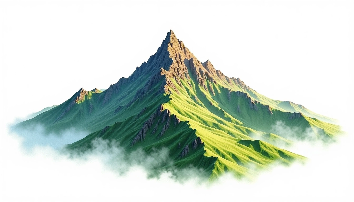 Guimenguan Shan — 3,269m — Taiwan — watercolor illustration