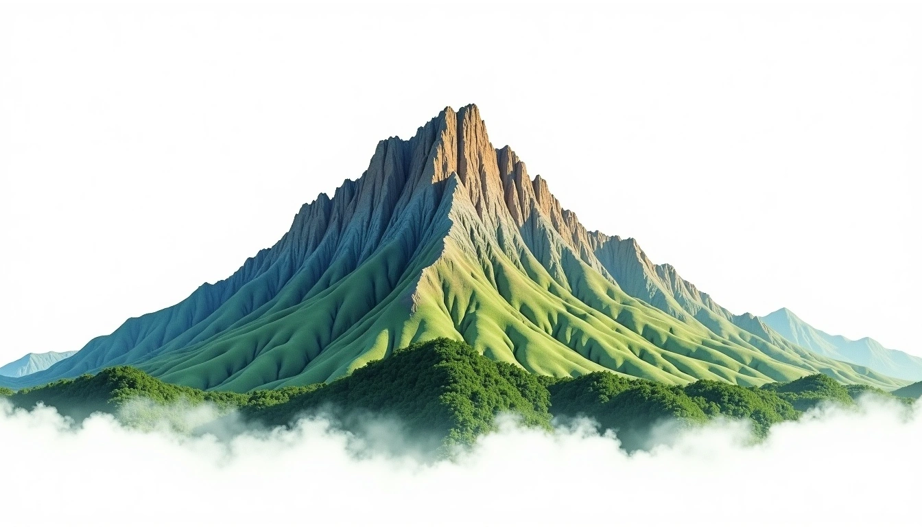 Gunung Korbu — 2,183m — Malaysia — watercolor illustration