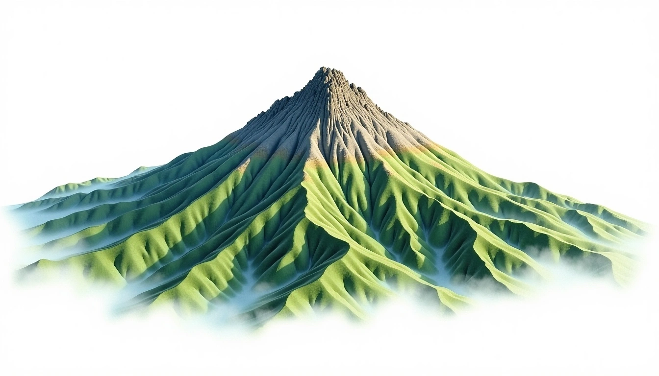 Gunung Leuser — 3,404m — Indonesia — watercolor illustration