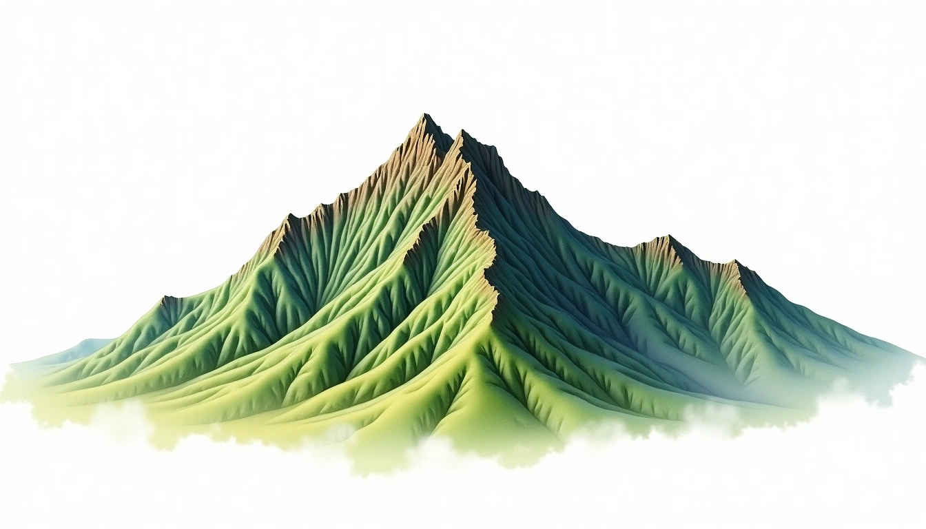 Gwanaksan — 632m — South Korea — watercolor illustration