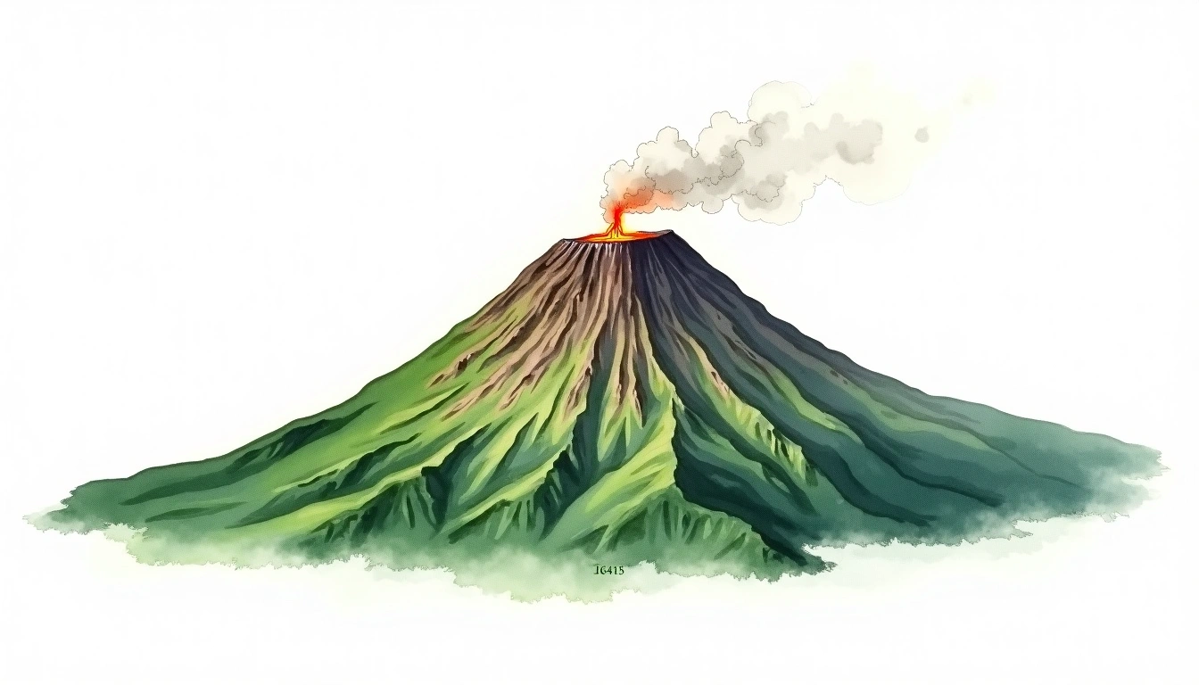 Hachimantai — 1,613m — Japan — watercolor illustration