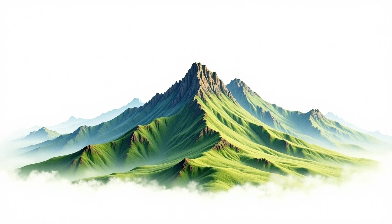 Hainuo Nanshan — 3,175m — Taiwan — watercolor illustration