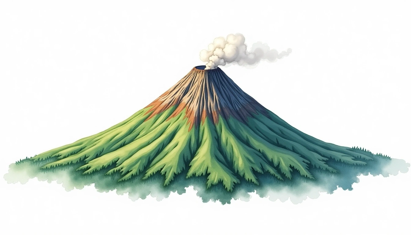 Hakkoda-san — 1,585m — Japan — watercolor illustration