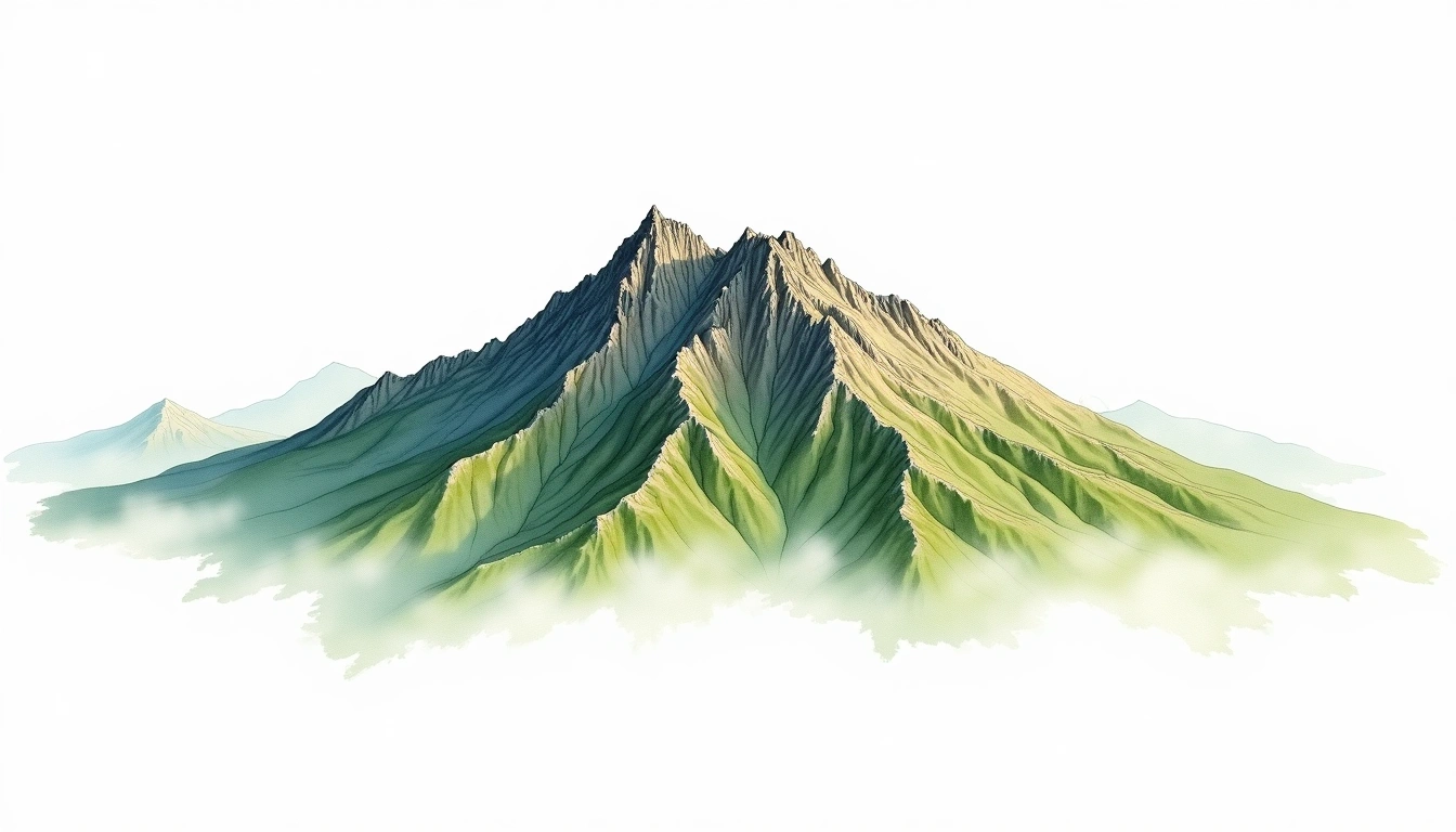 Haldde — 907m — Norway — watercolor illustration