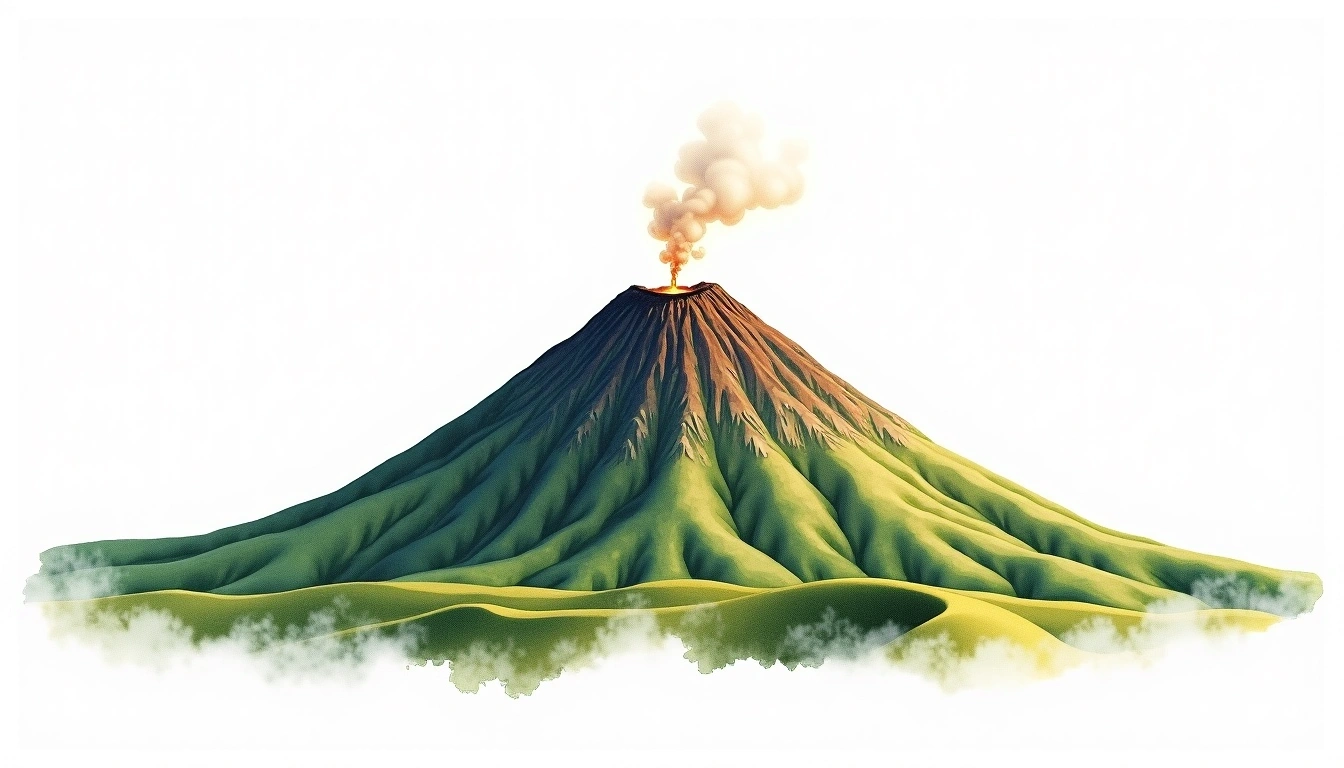 Haleakala — 3,055m — United States — watercolor illustration