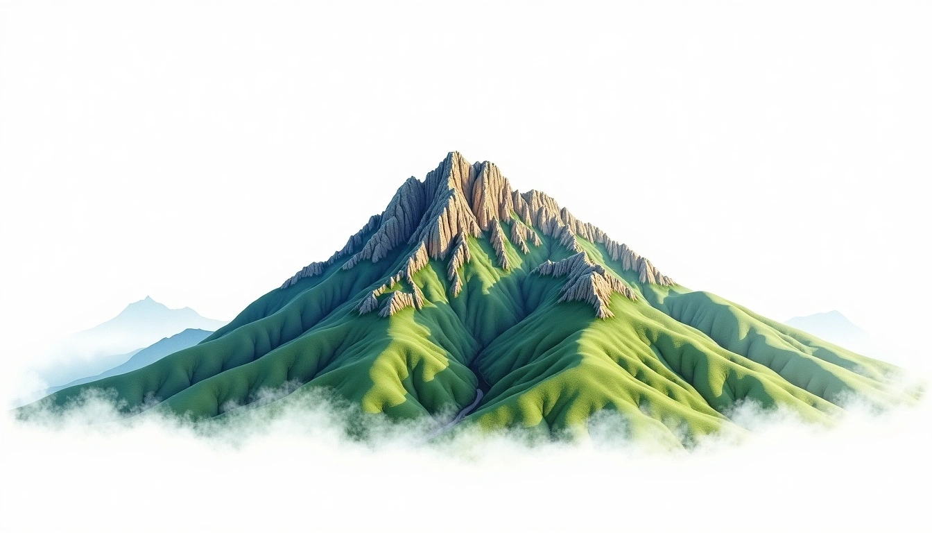 Hambaeksan — 1,573m — South Korea — watercolor illustration