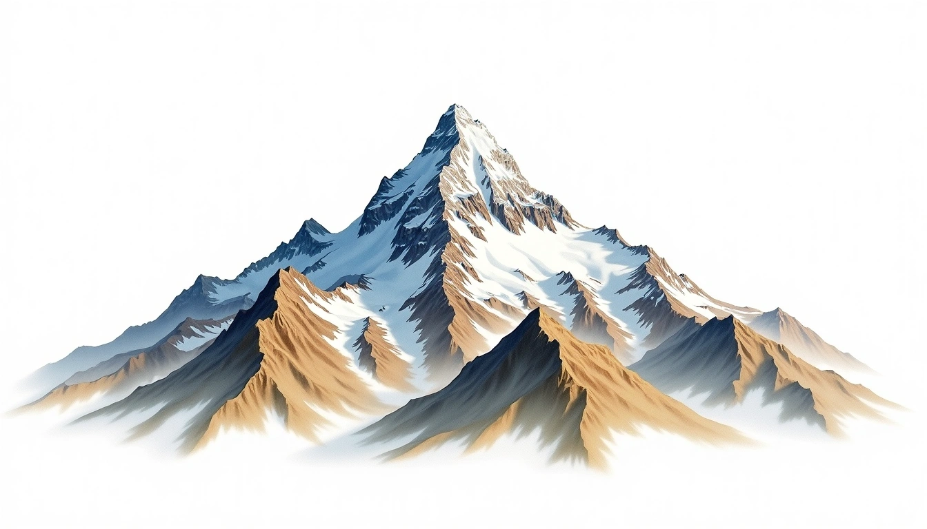Handies Peak — 4,282m — United States — watercolor illustration