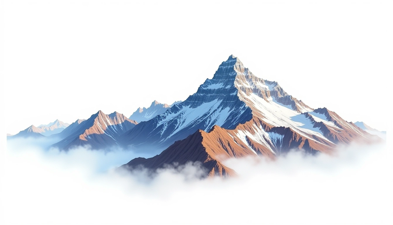 Haramosh Peak — 7,409m — Pakistan — watercolor illustration