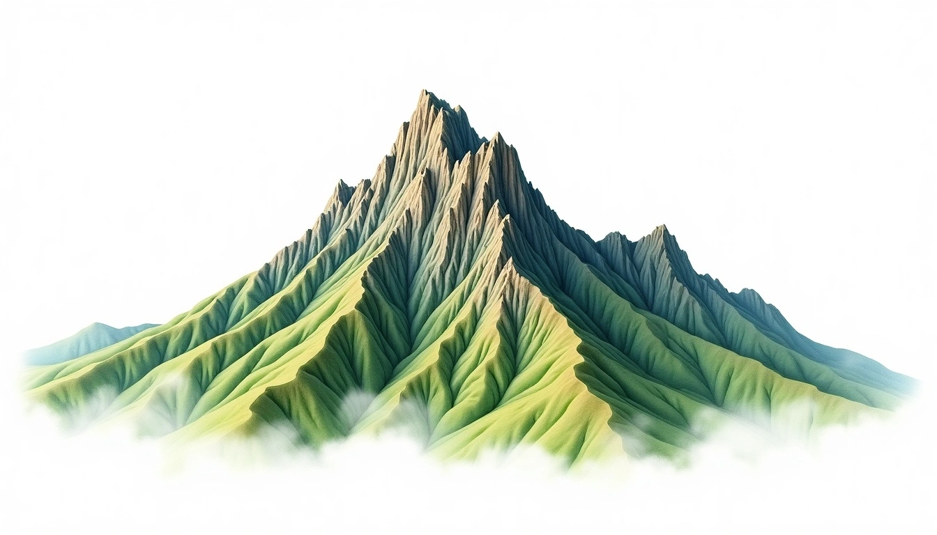 Hawksbill Mountain — 1,235m — United States — watercolor illustration