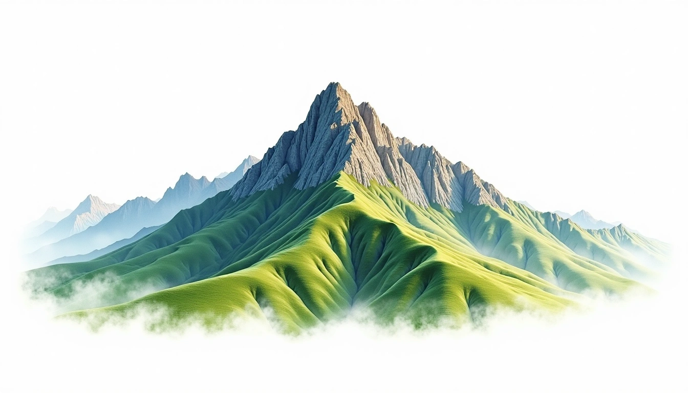 Hehuan Shan Beifeng — 3,422m — Taiwan — watercolor illustration