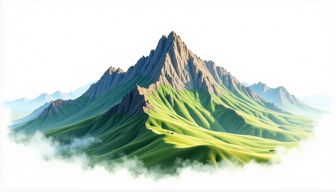 Hehuan Shan Xifeng — 3,145m — Taiwan — watercolor illustration