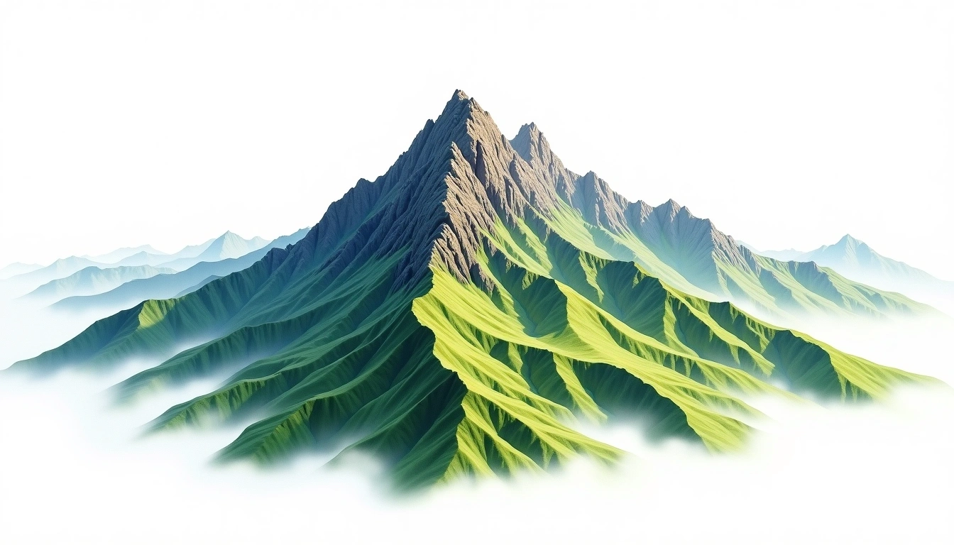 Hehuan Shan — 3,417m — Taiwan — watercolor illustration