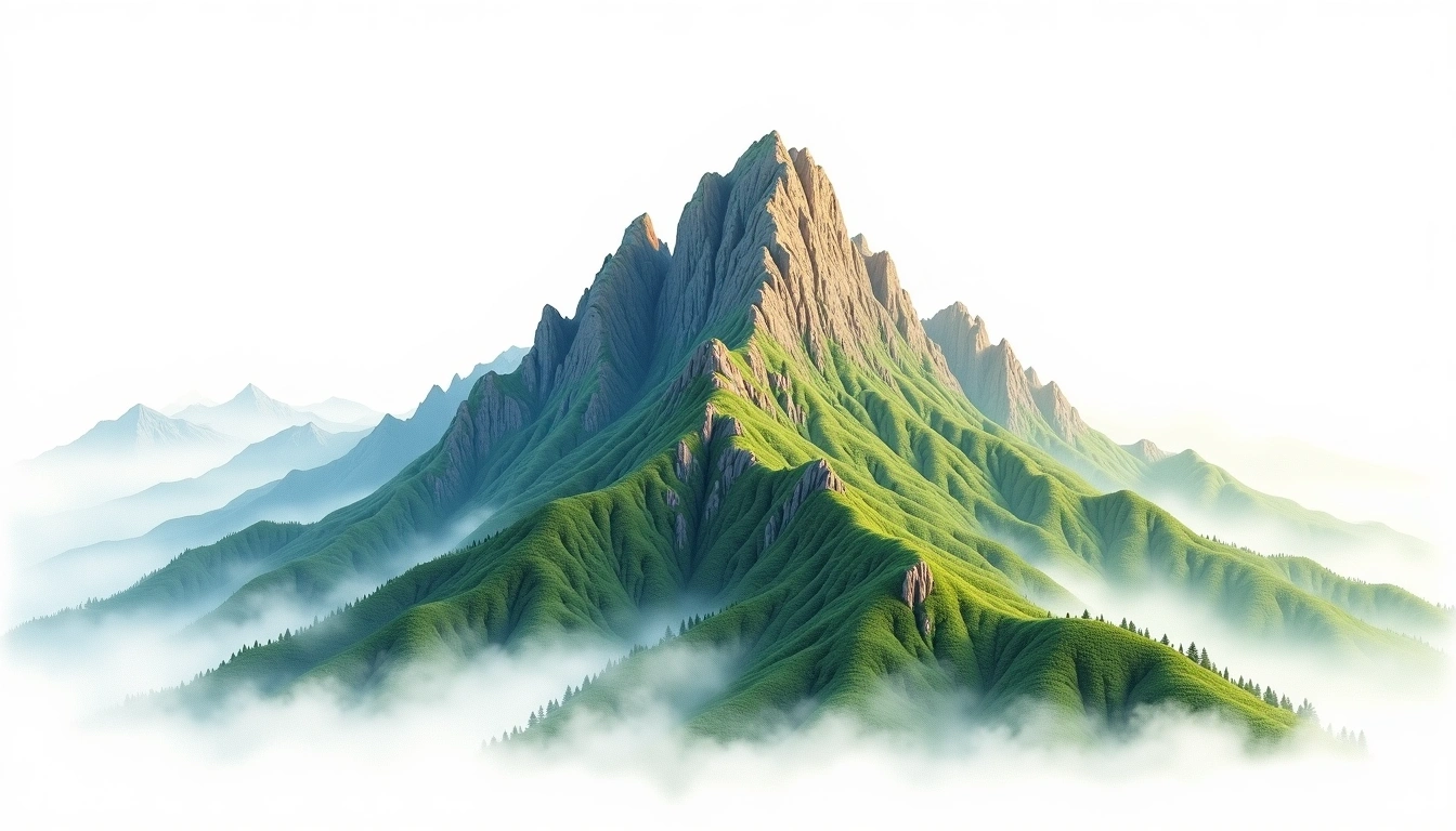 Hengshan (North) — 2,017m — China — watercolor illustration