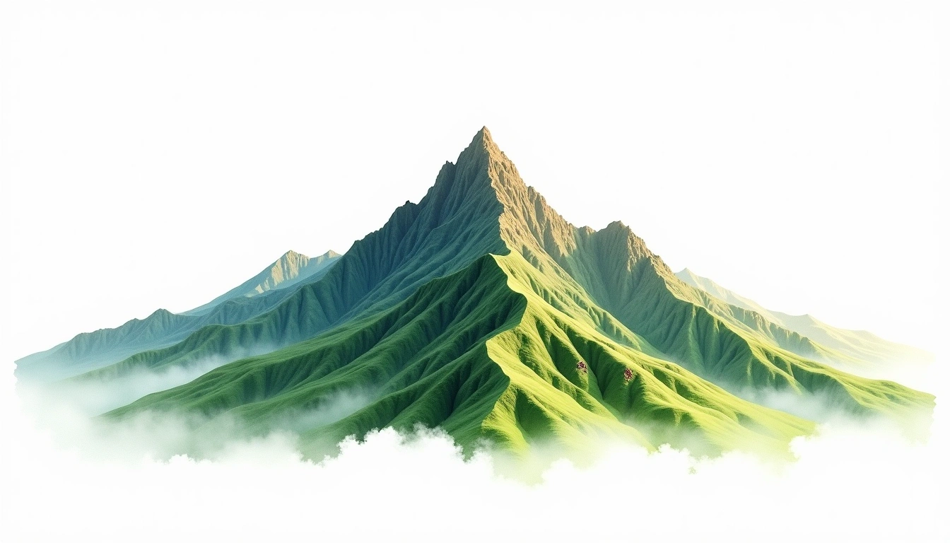 Hengshan (South) — 1,300m — China — watercolor illustration