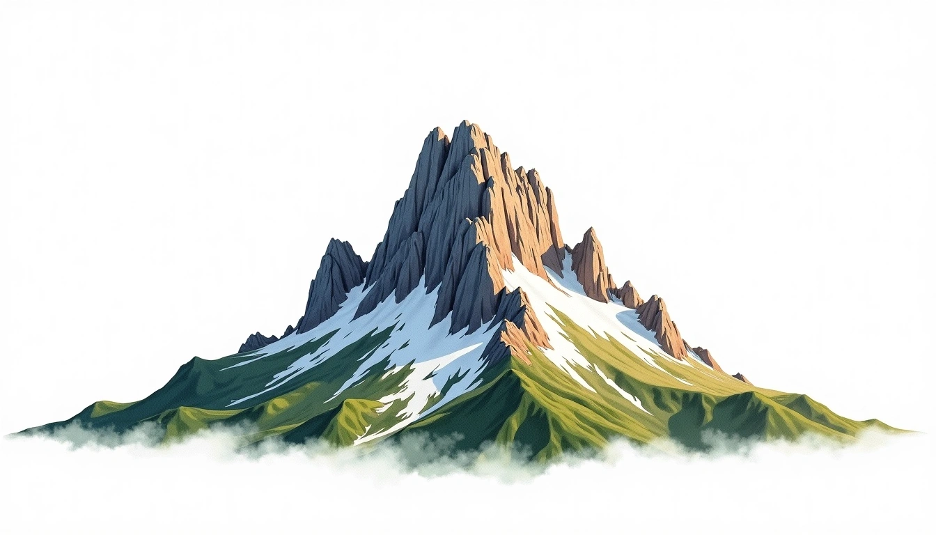 Herdubreid — 1,682m — Iceland — watercolor illustration
