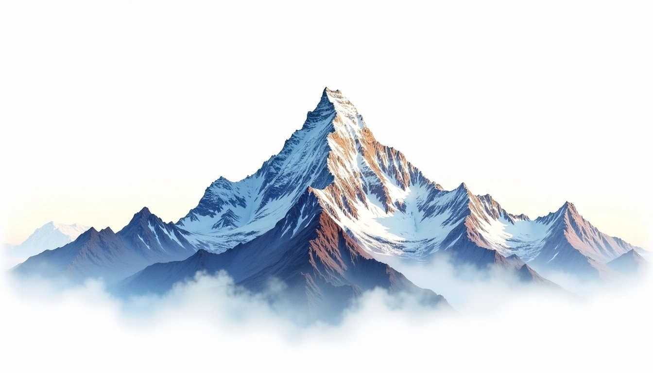 Himalchuli — 7,893m — Nepal — watercolor illustration