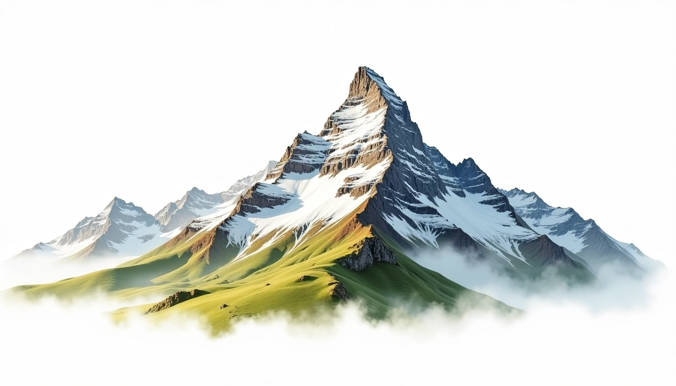 Hinter Fiescherhorn — 4,025m — Switzerland — watercolor illustration