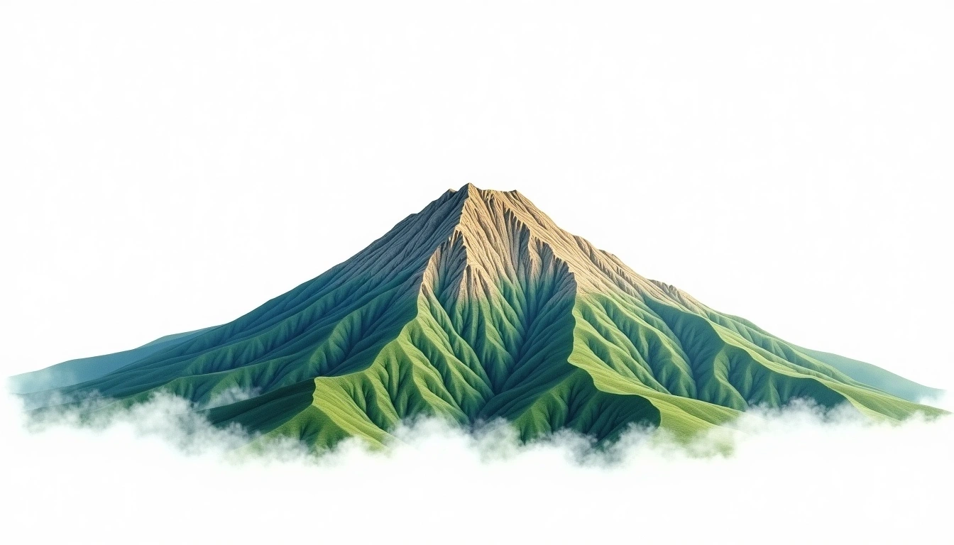 Hiragadake — 2,141m — Japan — watercolor illustration