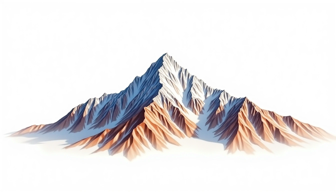Hispar Sar — 6,400m — Pakistan — watercolor illustration